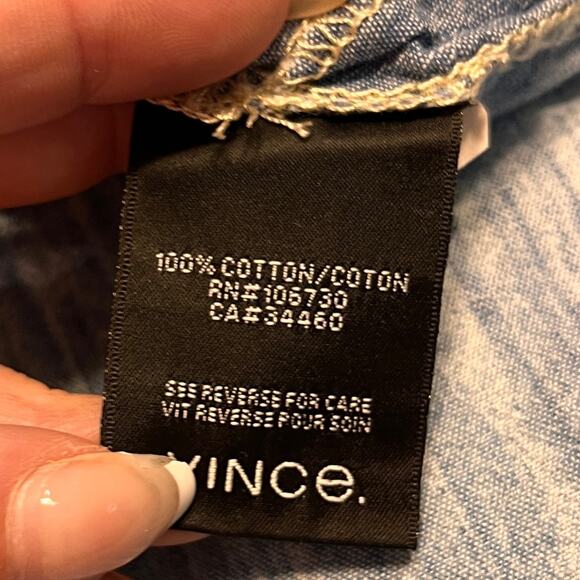 Vince Womens Chambray Patch Pocket Shirt XS - Picture 9 of 11